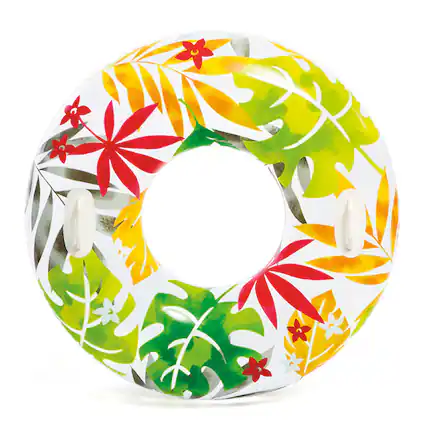 Front. Intex - Intex 58263EP Groovy Color Inflatable Tropical Flower Transparent Tube Raft - Multicolored.