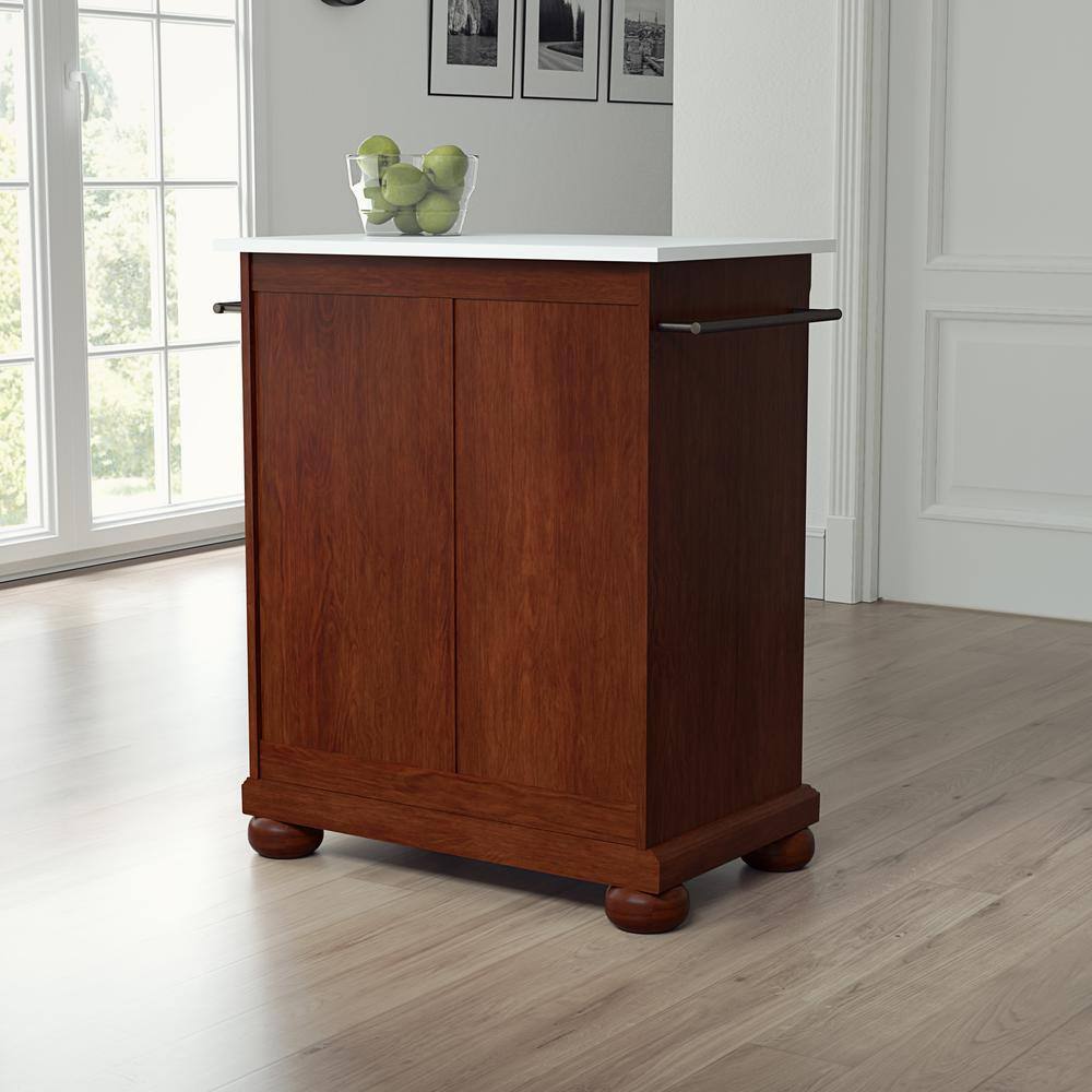 Alt View 4. Crosley Furniture - Alexandria Stone Top Portable Kitchen Island/Cart - Mahogany.