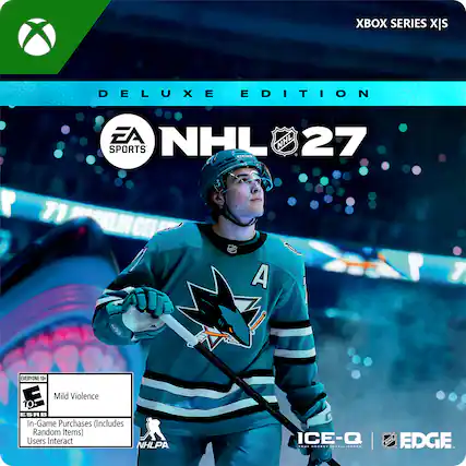 XBOX SERIES X|S
DELUXE EDITION
EA SPORTS NHL 27
CCM
71
A
EVERYONE 10+
Mild Violence
In-Game Purchases (Includes Random Items)
Users Interact
NHLPA
ICE-Q
TRUE HOCKEY INTELLIGENCE
EDGE - E10+ (Everyone 10+)