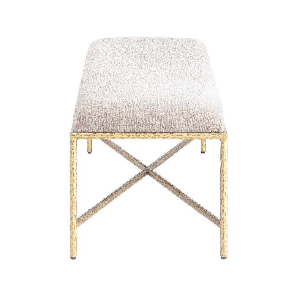 Alt View 3. Meridian Furniture - Valley Beige Chenille Fabric Bench - Beige.