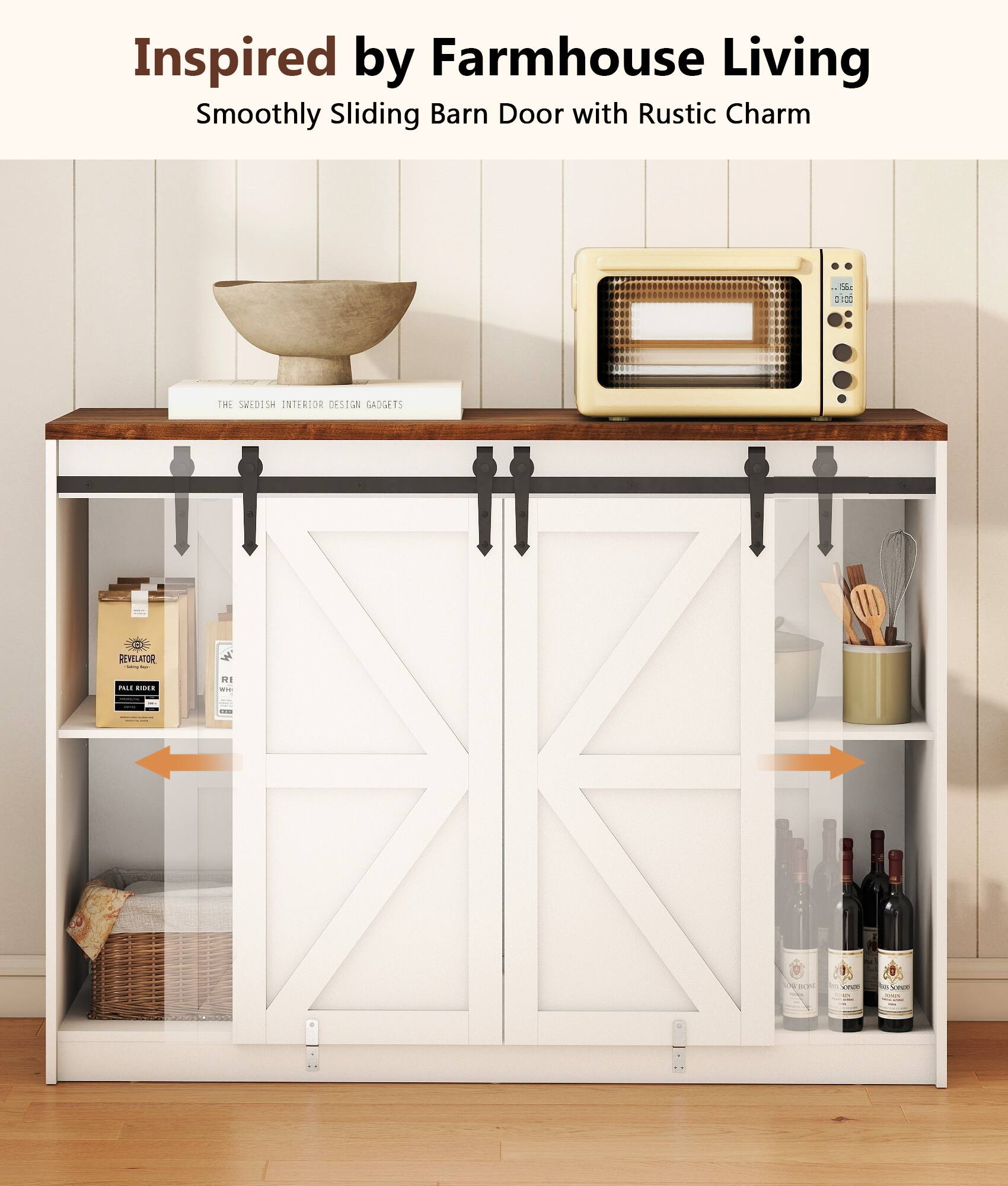 Inspired by Farmhouse Living  
Smoothly Sliding Barn Door with Rustic Charm  

THE SWEDISH INTERIOR DESIGN GADGETS  
REVELATOR