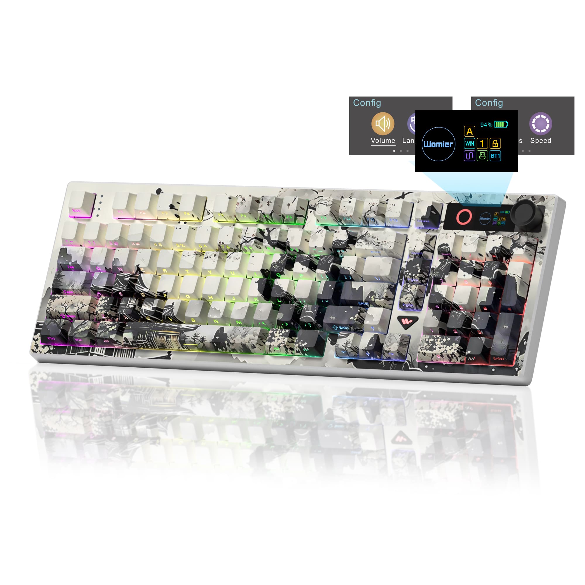Womier - L98 Wireless Gaming Keyboard, 98 Keys Mechanical Keyboard with Smart Display, Knob and Numpad for PC Mac - Gray price history on PriceWatchPro