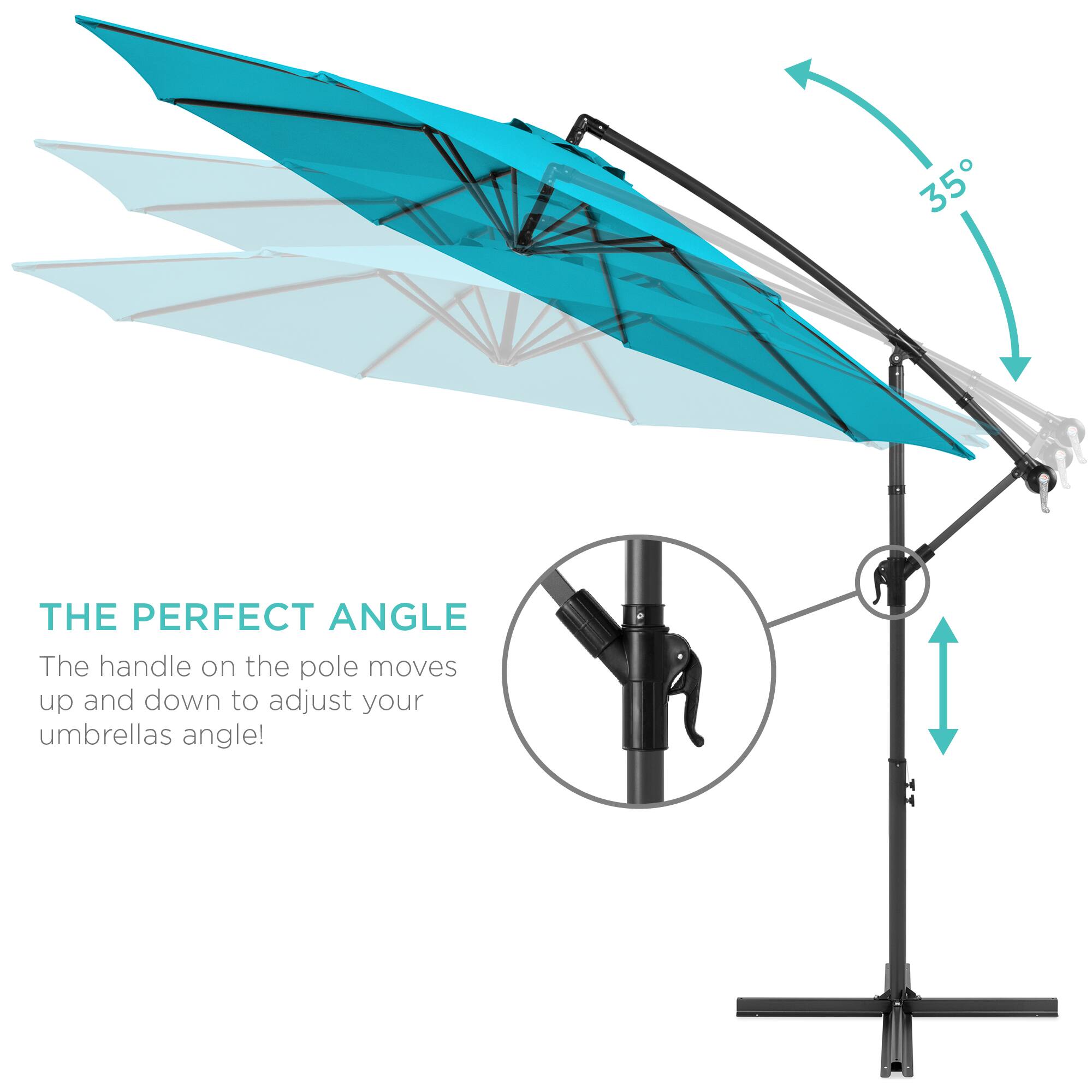 35°

THE PERFECT ANGLE

The handle on the pole moves up and down to adjust your umbrella's angle!