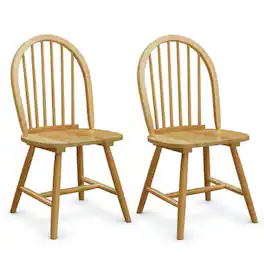 Kadyn - Dining Chairs, Kitchen Chairs Trattoria Chairs,Set of 2 Vintage Windsor Wood Chair with Spindle Back for Dining Room - Brown