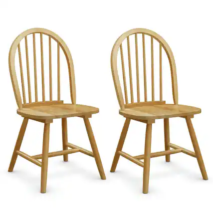 Front. Pefilos - Set of Vintage Windsor Wood Chair with Spindle Back for Dining Room Lounge Chair Chair Kitchen - Brown.