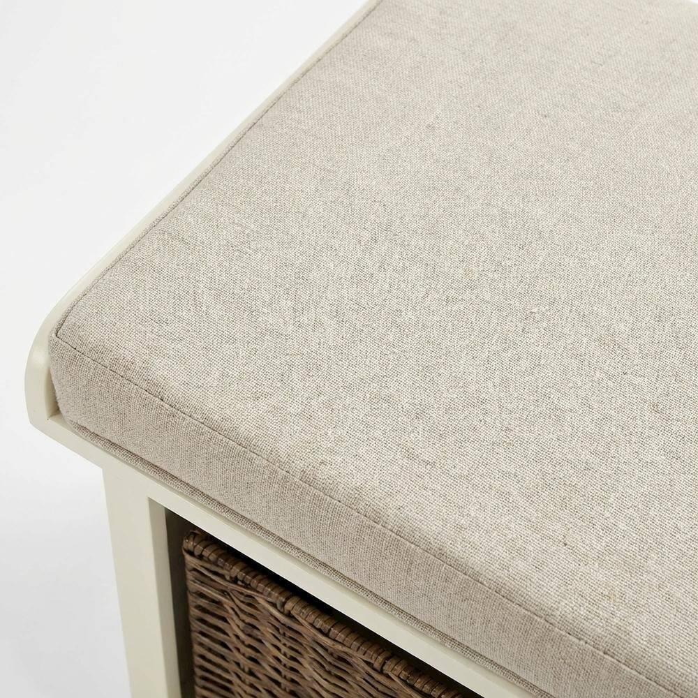 Alt View 2. FurniFact - White Entryway Storage Bench - White.
