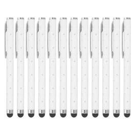 Unique Bargains - Stylus Pens for Touch Screens, 12pcs High Precision Universal Bling Metal Capacitive Pen for Touch Screen Devices Phone - White