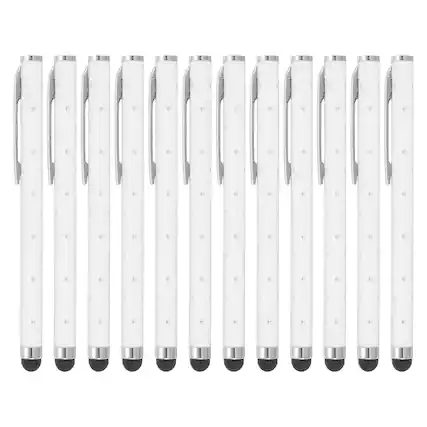 Front. Unique Bargains - Stylus Pens for Touch Screens, 12pcs High Precision Universal Bling Metal Capacitive Pen for Touch Screen Devices Phone - White.