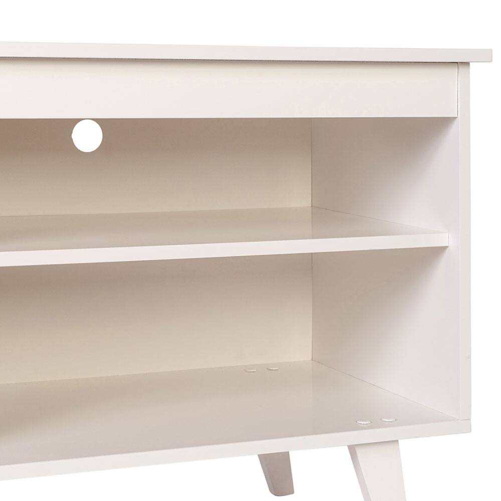 Alt View 1. Madesa - Madesa TV Stand with 4 Open Shelves and Cable Management 53"L Media Storage Living Room and Bedroom - White - White.