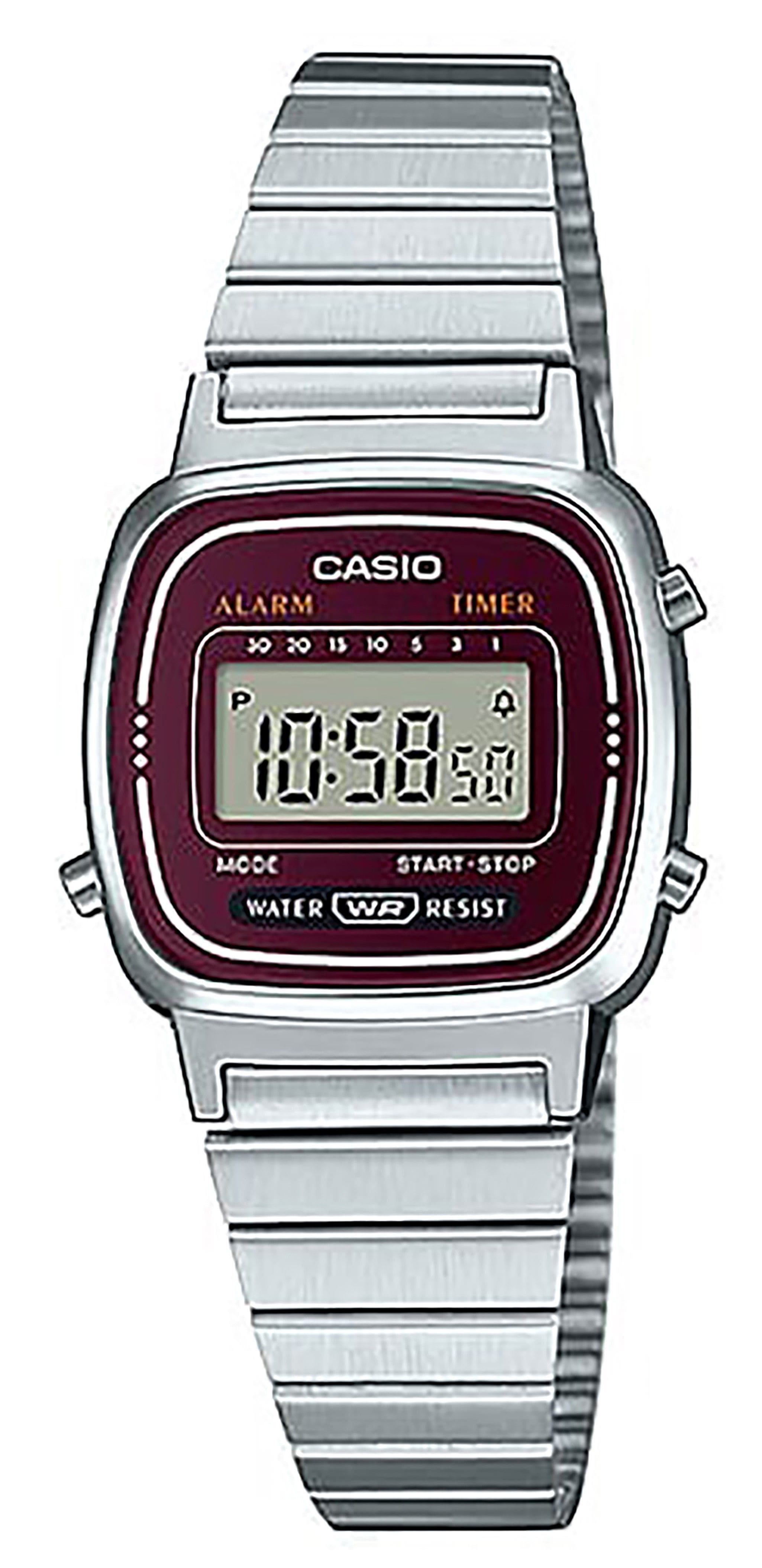 Casio - Alarm Digital LA-670WA-4D LA670WA-4D Women's Watch - Red price history on PriceWatchPro