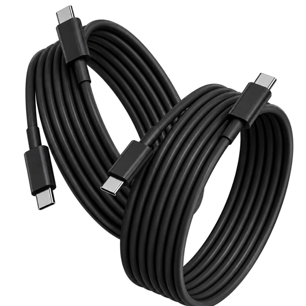 Qixxronics - USB C to USB C Cable [2Pack 6FT], Type C Data Sync Charging Cable for Samsung Galaxy S24 S25 S26, Z Flip 5 6 7, Z Fold 7 - Black
