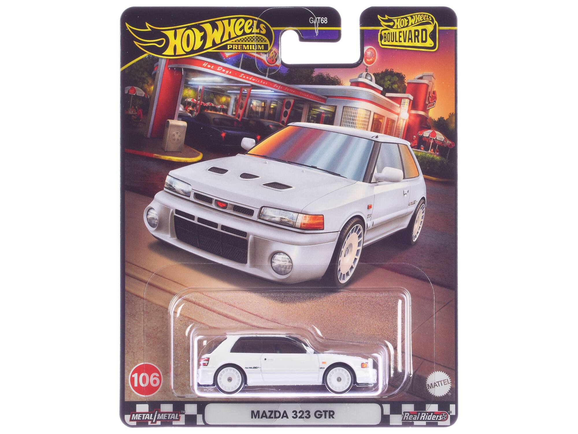 Hot Wheels Premium
Hot Wheels Boulevard
MAZDA 323 GTR
Real Riders
MATTEL IN METAL
