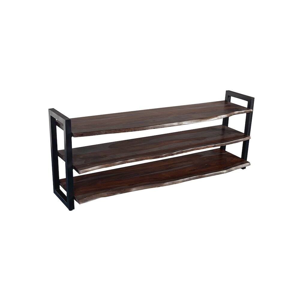 Alt View 5. Porter Designs - Manzanita Live Edge Solid Sheesham Wood TV Stand, Gray - Gray.
