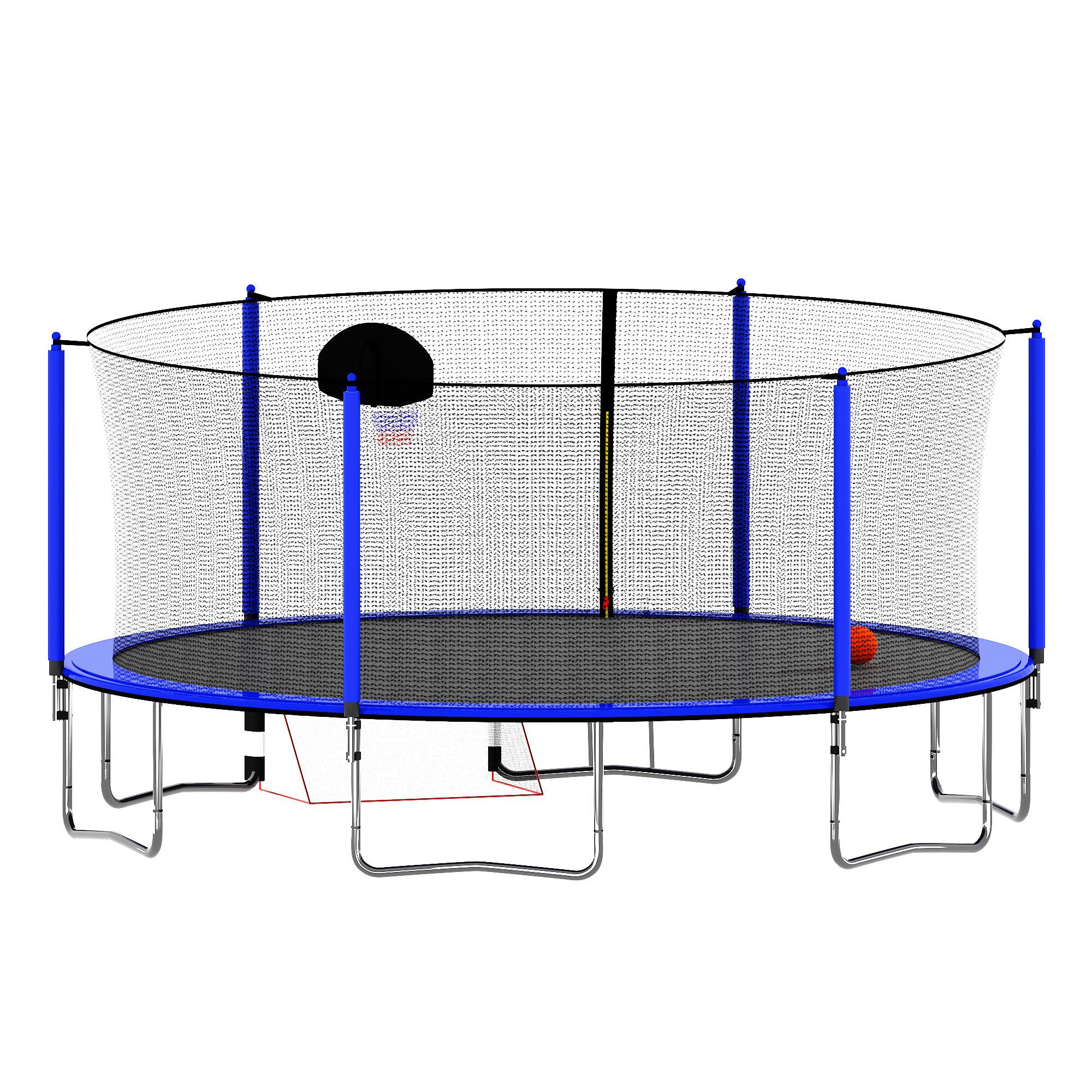 Alt View 5. LOVMOR - Lovmor 16 FT Trampoline with Basketball Hoop and Ladder Recreational Trampoline for Adults.