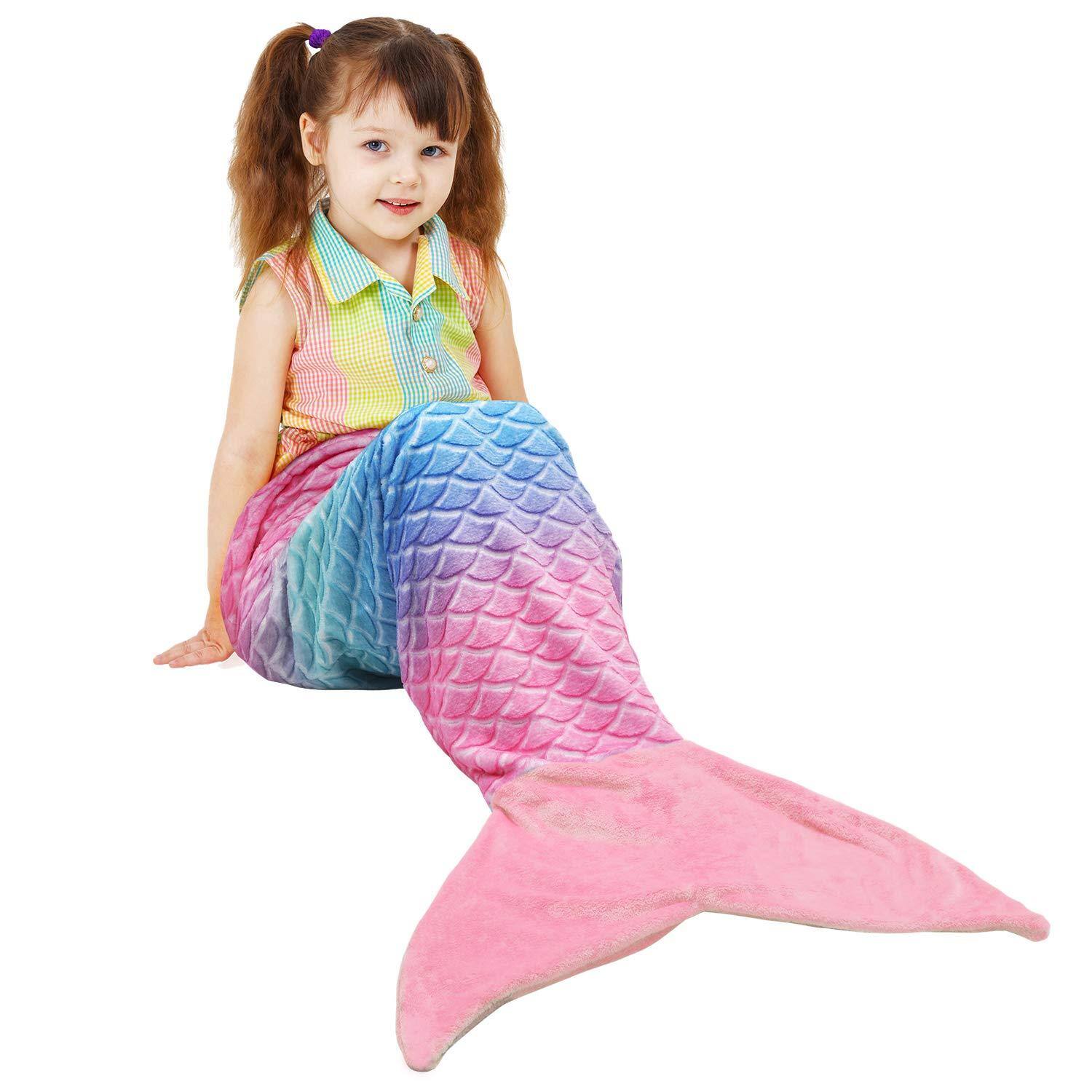 Rainbow Ombre/ Pink Tail-Kids