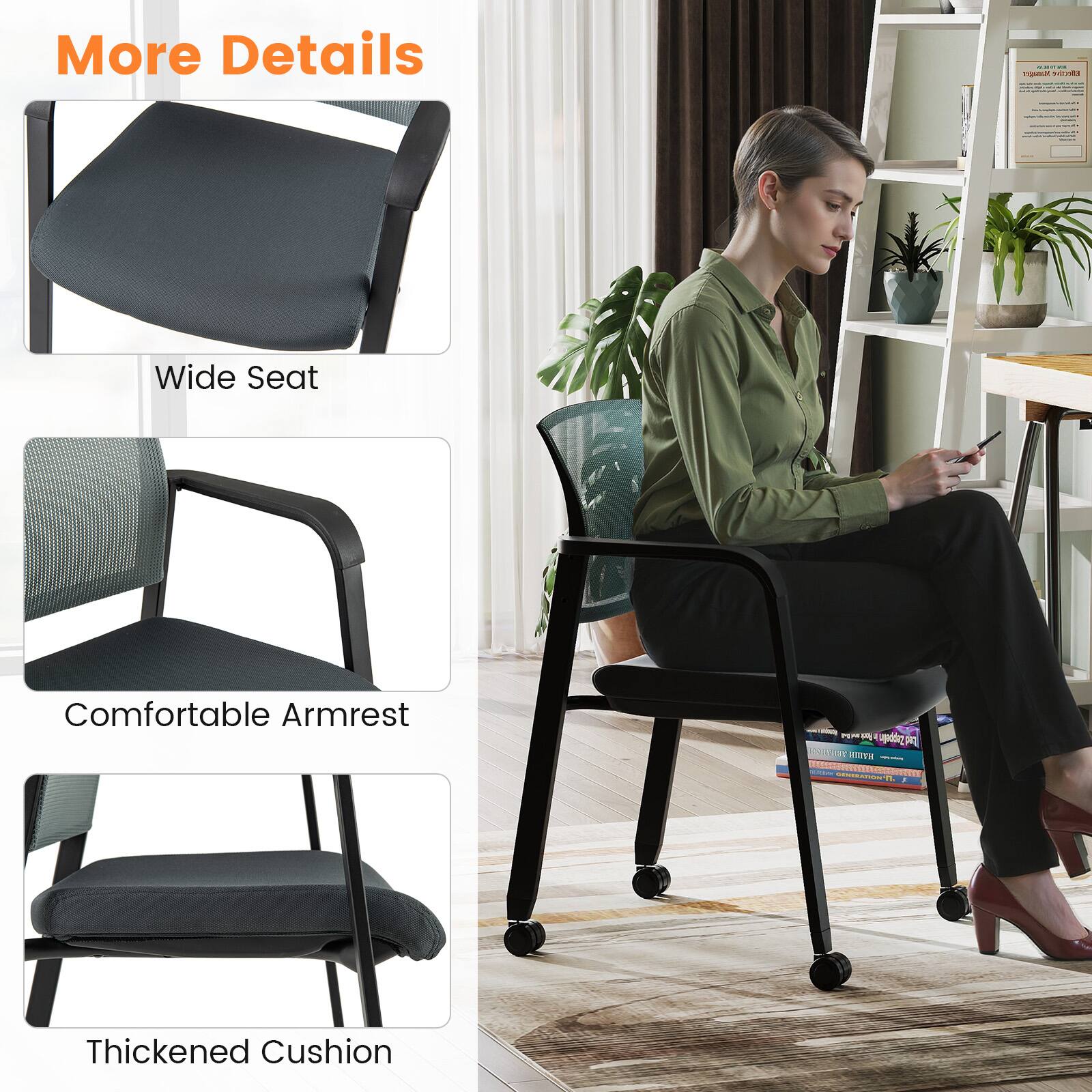 More Details

- Wide Seat
- Comfortable Armrest
- Thickened Cushion