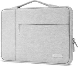 mosiso - 13.3-inch Slim Laptop Sleeve with Handle, Shock-Resistant Bubble Foam, Two Exterior Pockets - Gray