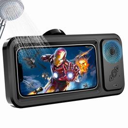 TECH SAFARI - Shower Phone Holder With Wireless Waterproof 480 Rotation Viewable Stand Case Mount Speakers For Bathroom - Default