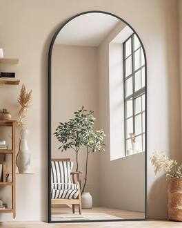 Hirose Alice - Floor Mirror Full Length Arched Full Length Mirror with Stand Full Body Mirror Hanging or Large Leaning for