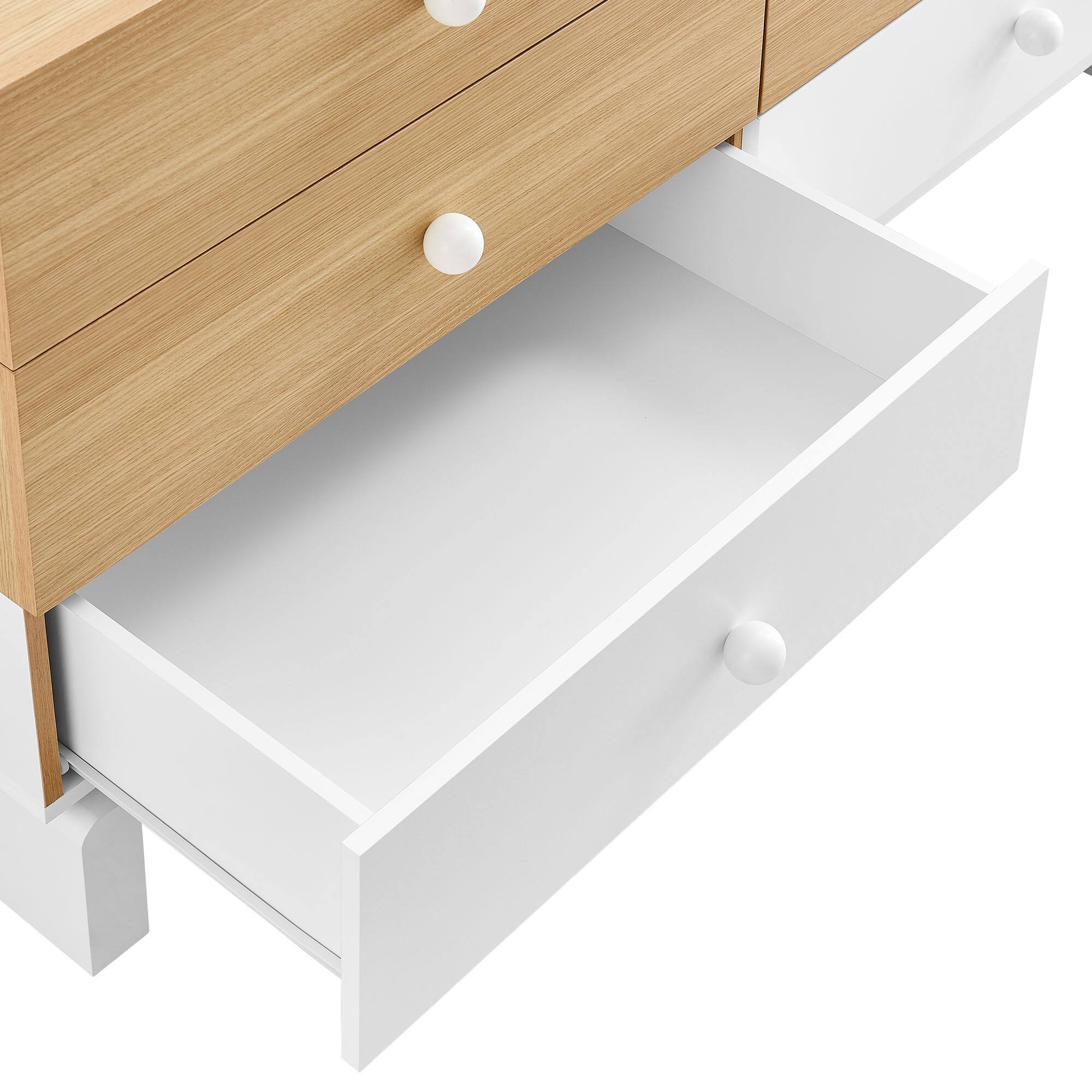 Alt View 5. Modway - Nolia 6-Drawer Color Block Dresser by Modway - Oak White.