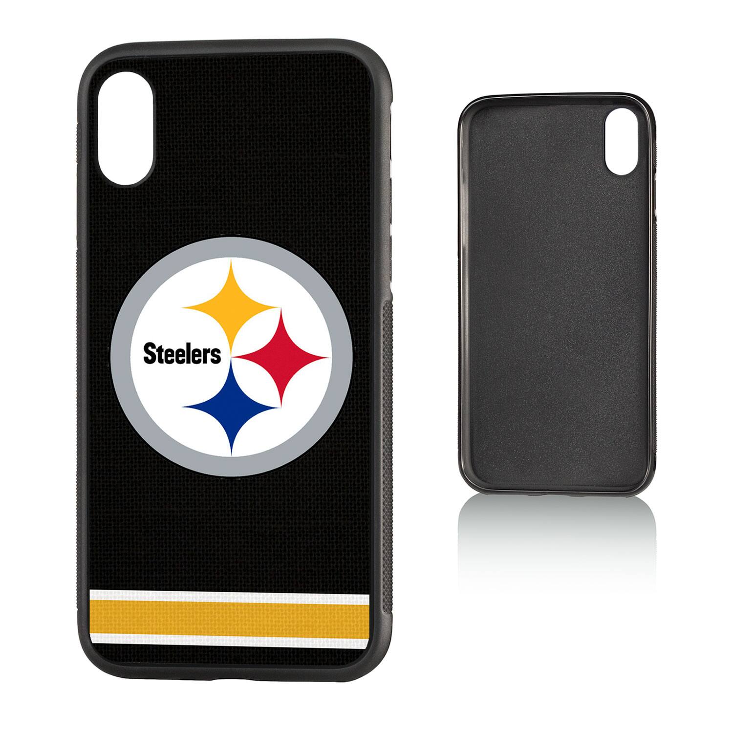 Alt View 2. Keyscaper - Pittsburgh Steelers iPhone Stripe Design Bump Case - 13 Pro Max - Multicolor.