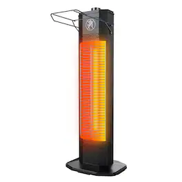 Petrimins - 27" Outdoor Electric Patio Heater, 1200W Infrared Tower Heater with Waterproof, Overheat Protection for Indoor Outdoor - Black
