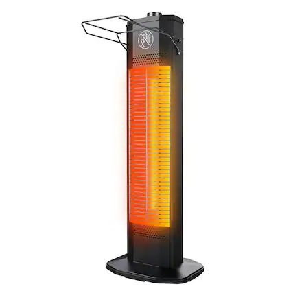 Front. Petrimins - 27" Outdoor Electric Patio Heater, 1200W Infrared Tower Heater with Waterproof, Overheat Protection for Indoor Outdoor - Black.