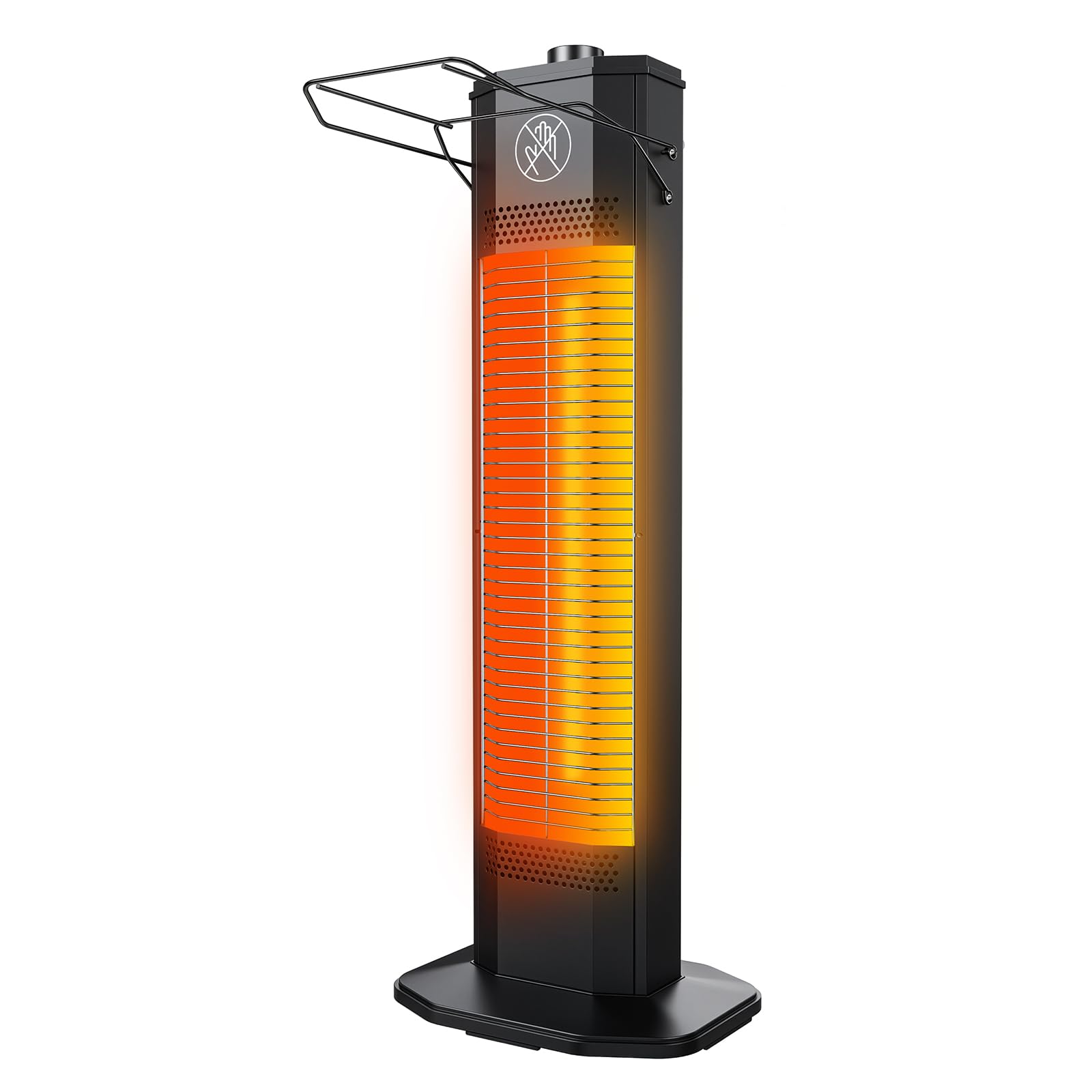 Petrimins - 27" Outdoor Electric Patio Heater, 1200W Infrared Tower Heater with Waterproof, Overheat Protection for Indoor Outdoor - Black