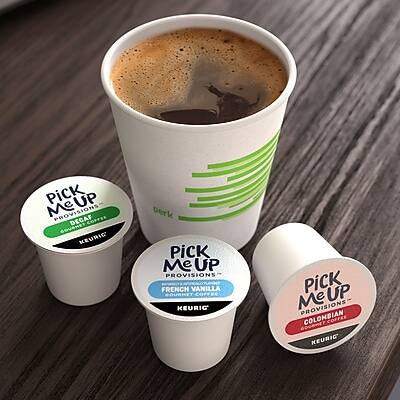 Pick Me Up Provisions  
French Vanilla  
Keurig  

Pick Me Up Provisions  
Colombian Coffee  
Keurig  

Pick Me Up Provisions  
Dark  
Keurig