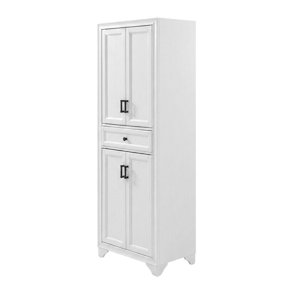 Front. Crosley Furniture - Tara Kitchen Storage Pantry - Distressed White.