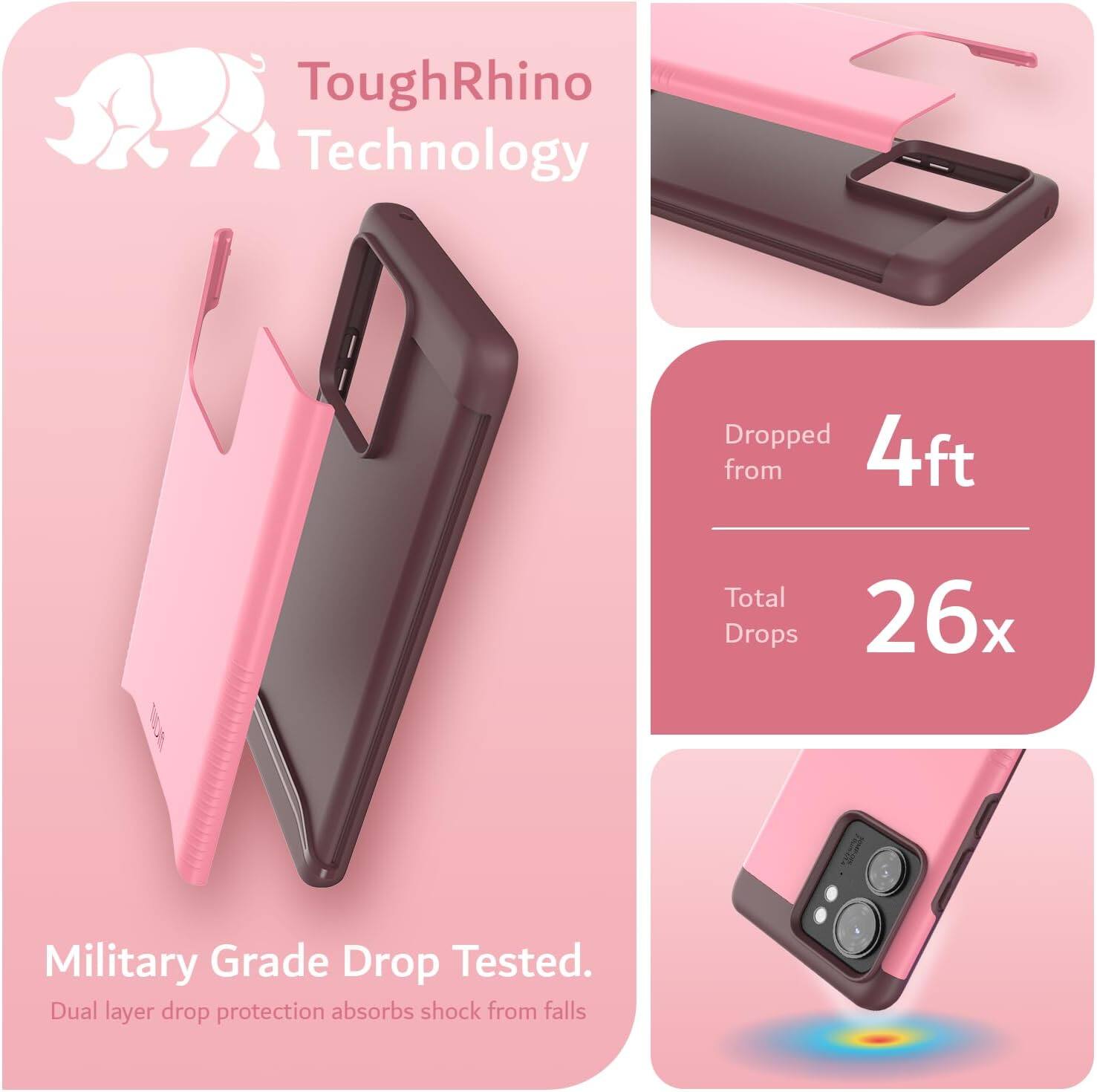 ToughRhino Technology

Dropped 4ft from Total Drops 26x

Military Grade Drop Tested. Dual layer drop protection absorbs shock from falls