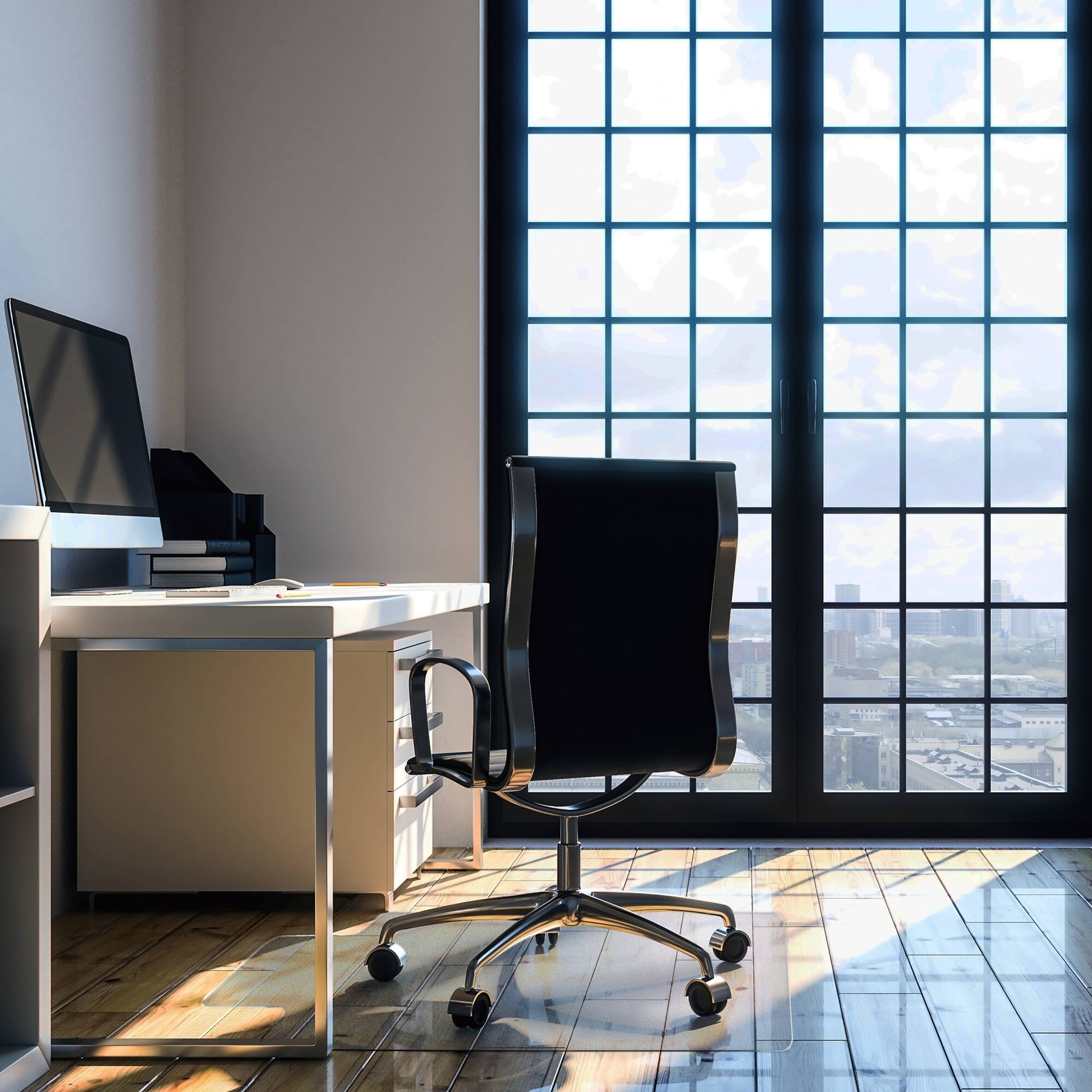 Floortex EcoFriendly Lipped Enhanced Polymer Chair Mat for Hard Floor