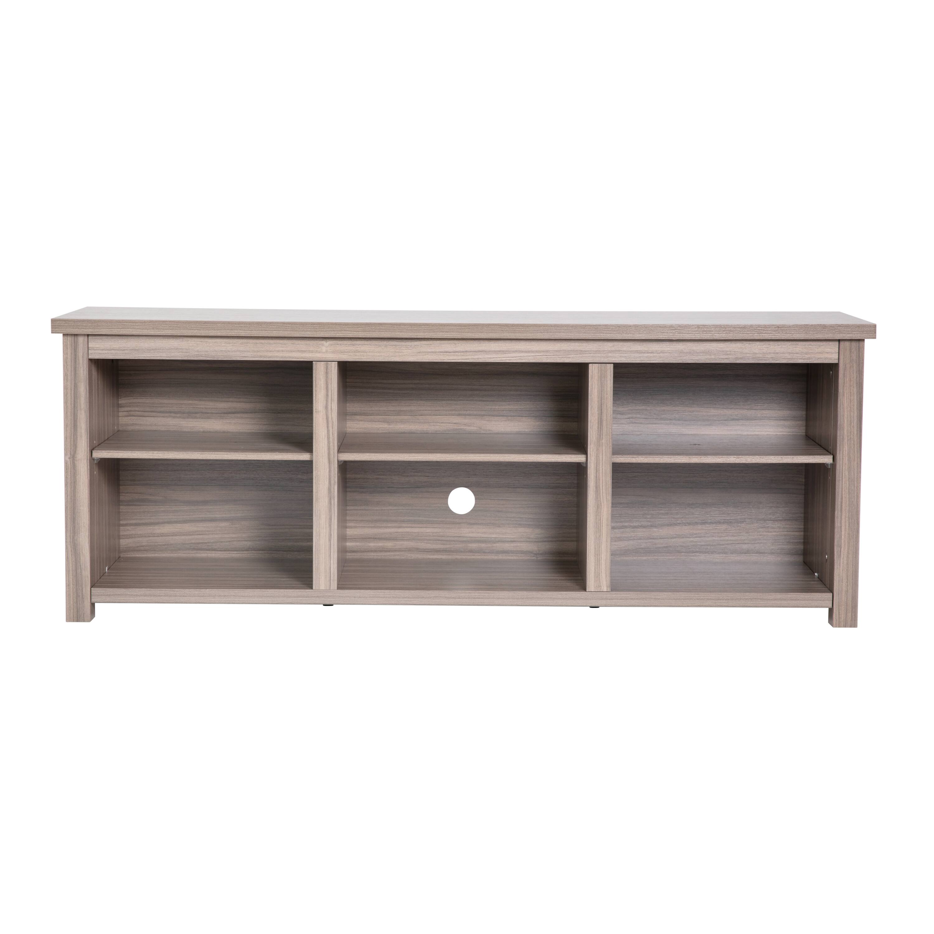 Alt View 7. Emma + Oliver - Sienna Cube Style TV Stand for up to 80" TV's - 65" Media Console with 6 Open Storage Shelves - Gray Wash Oak.