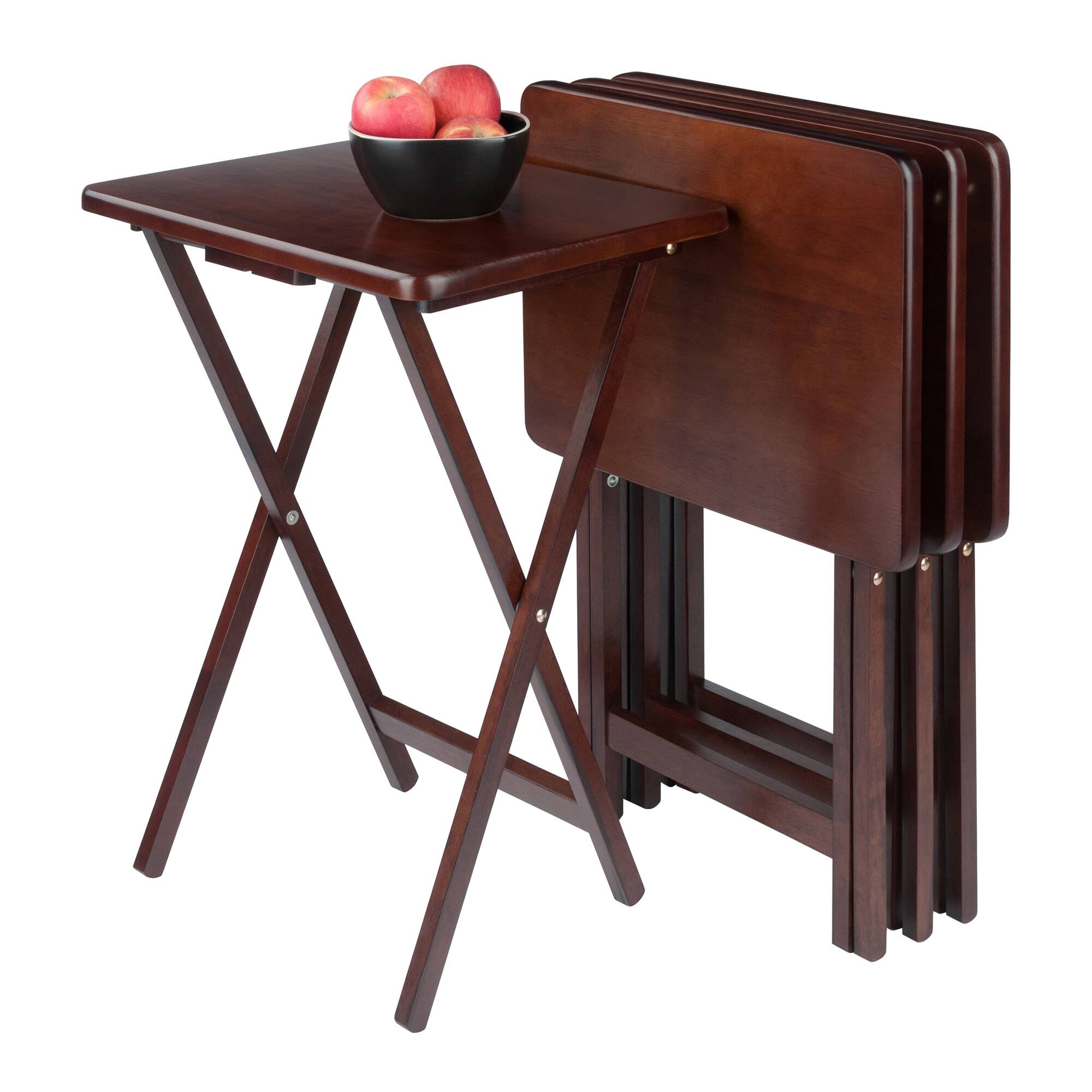 Alt View 7. Winsome Wood - Alex 4-Pc Snack Tables - Walnut.