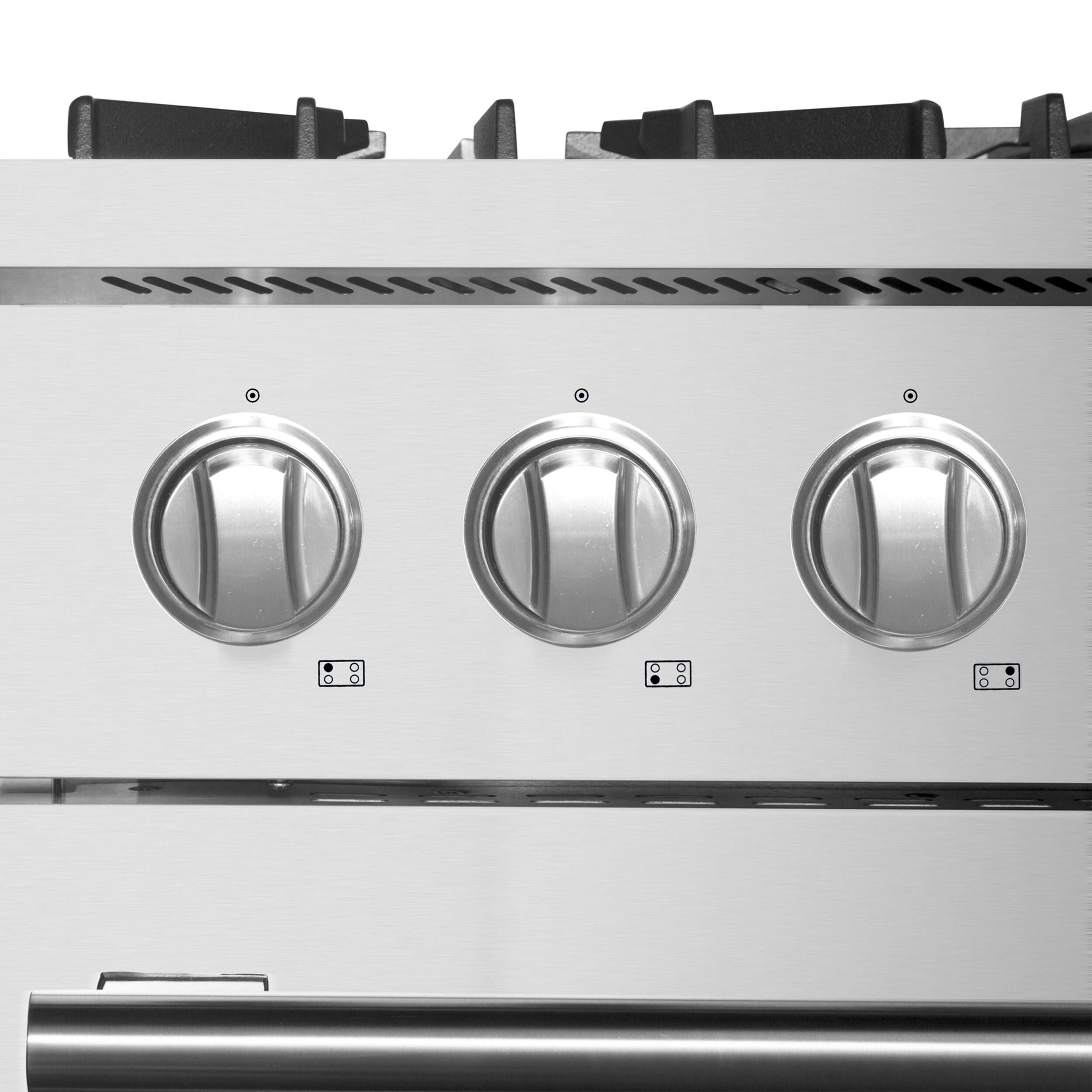 Alt View 10. Forno Appliances - Marco 4.32 Cu. Ft. Freestanding Dual Fuel Convection Range with Dual Ring Burner - Silver.