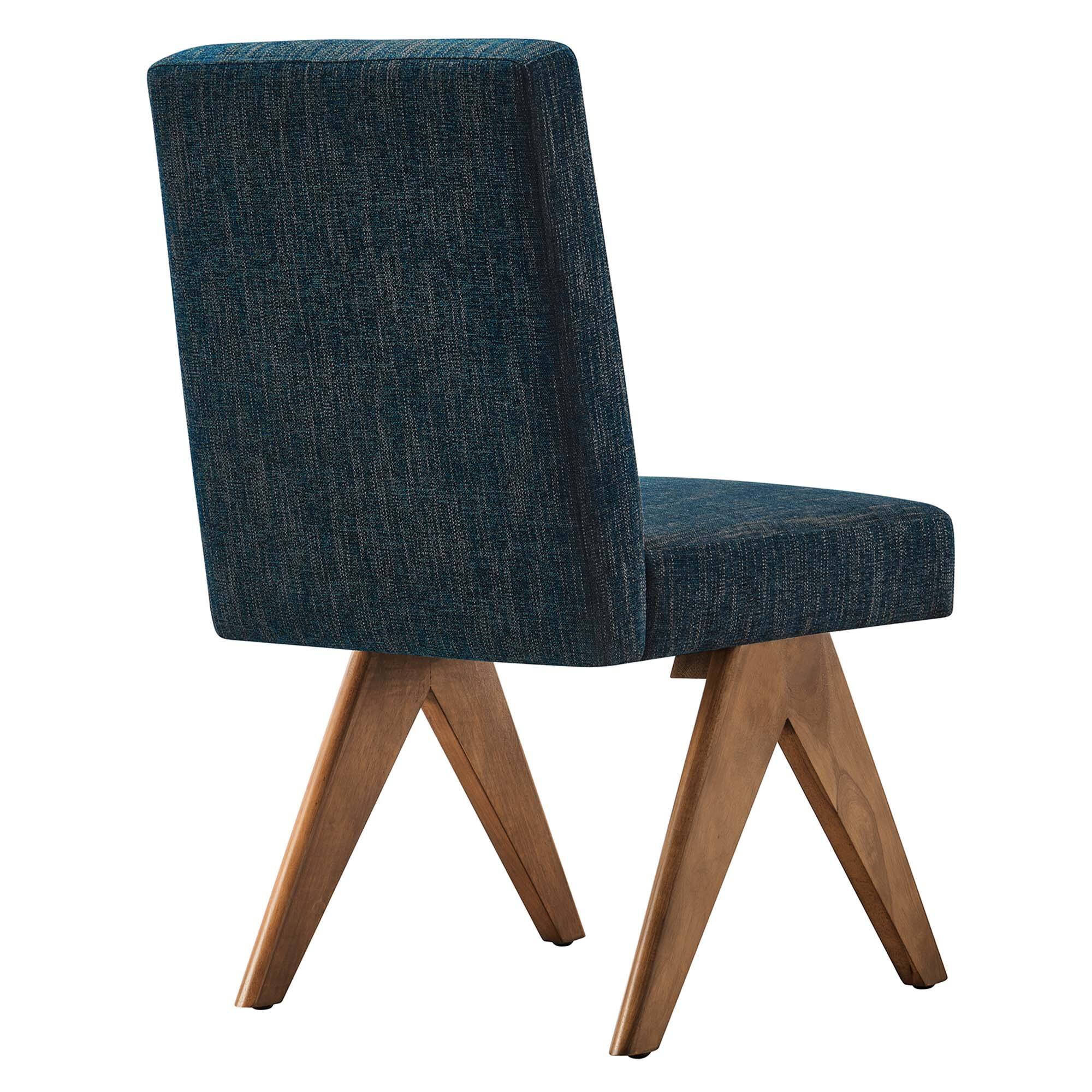 Alt View 4. Modway - Lyra Fabric Dining Room Side Chair Set of 2 by Modway - Azure Fabric.