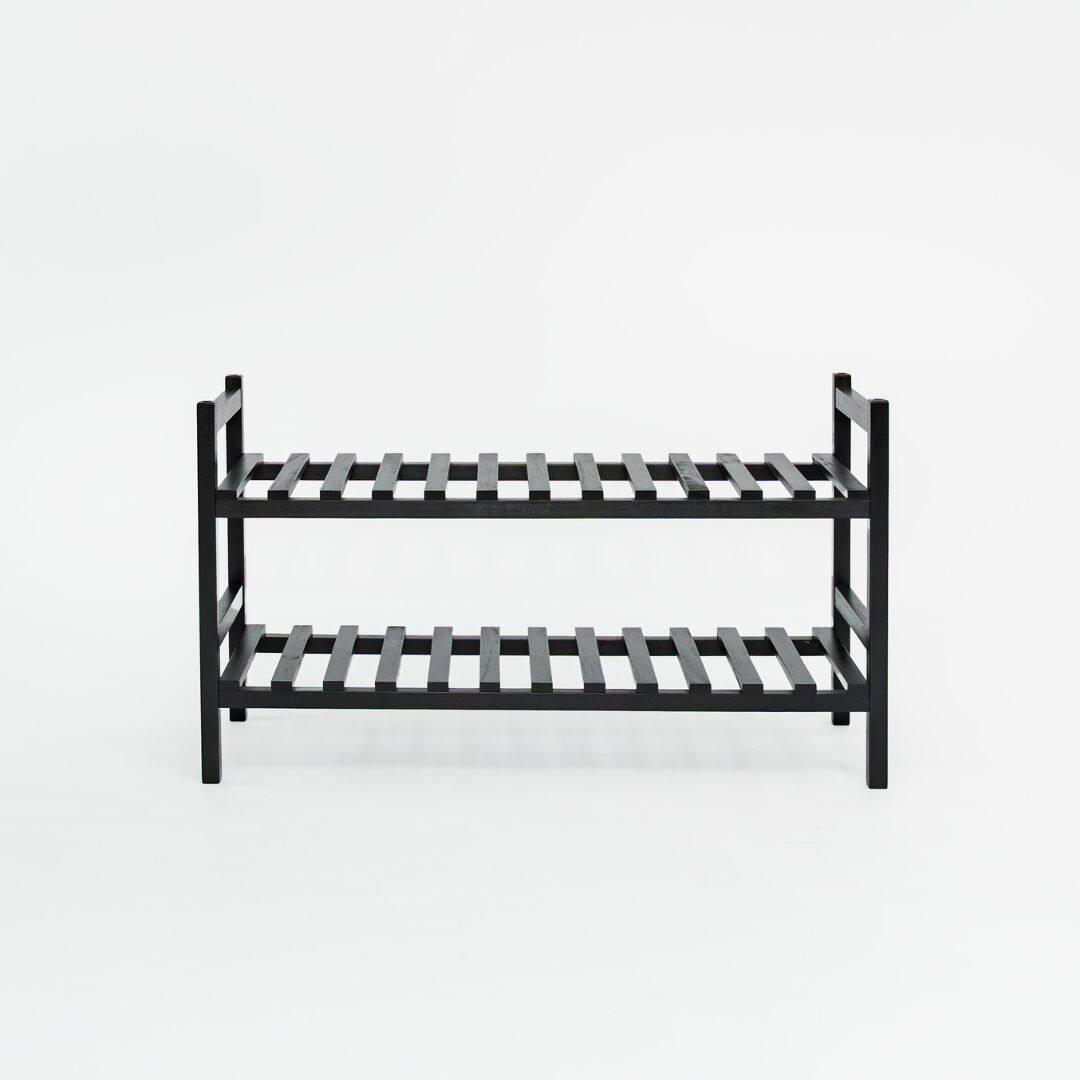 Alt View 4. PJ Wood - PJ Wood Stackable Wood Shoe Rack Organizer Shelf Closet Entryway Bedroom, Black - Black.