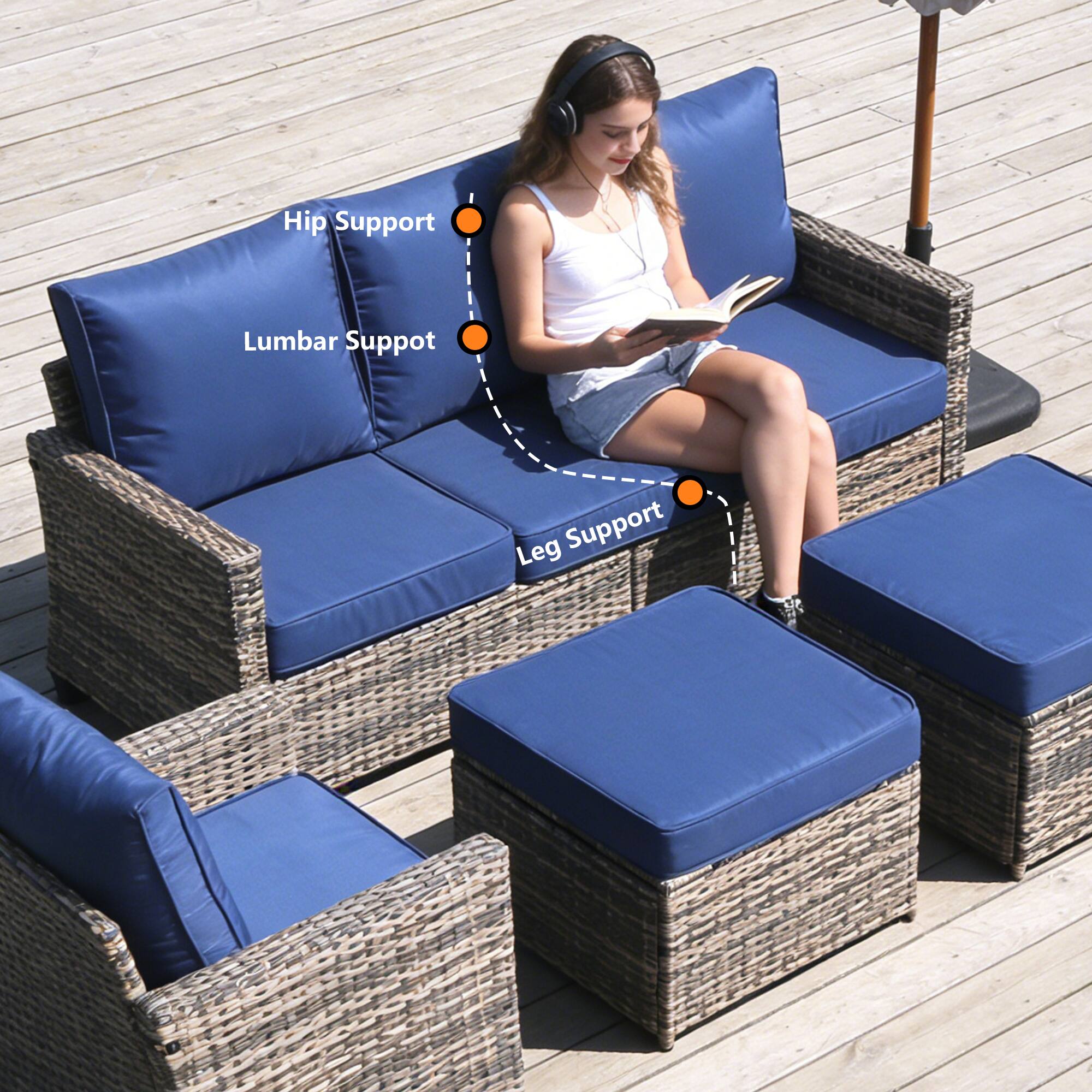 Hip Support  
Lumbar Support  
Leg Support