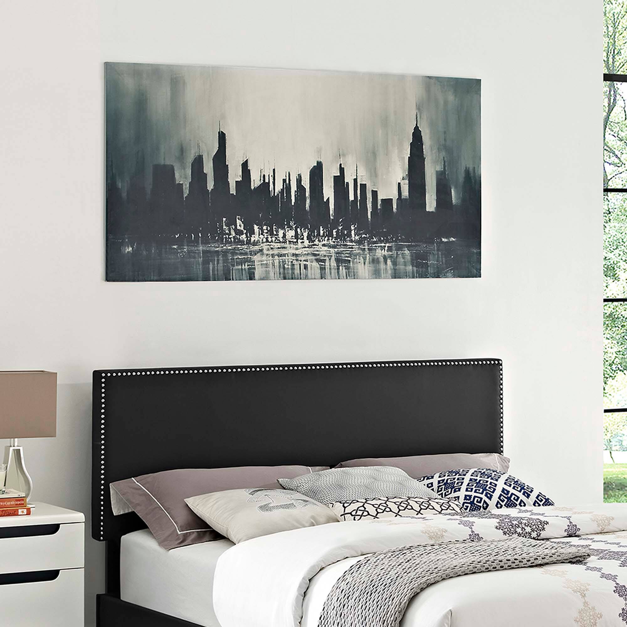 Back. Modway - Phoebe Upholstered Vinyl King Headboard by Modway - Black.