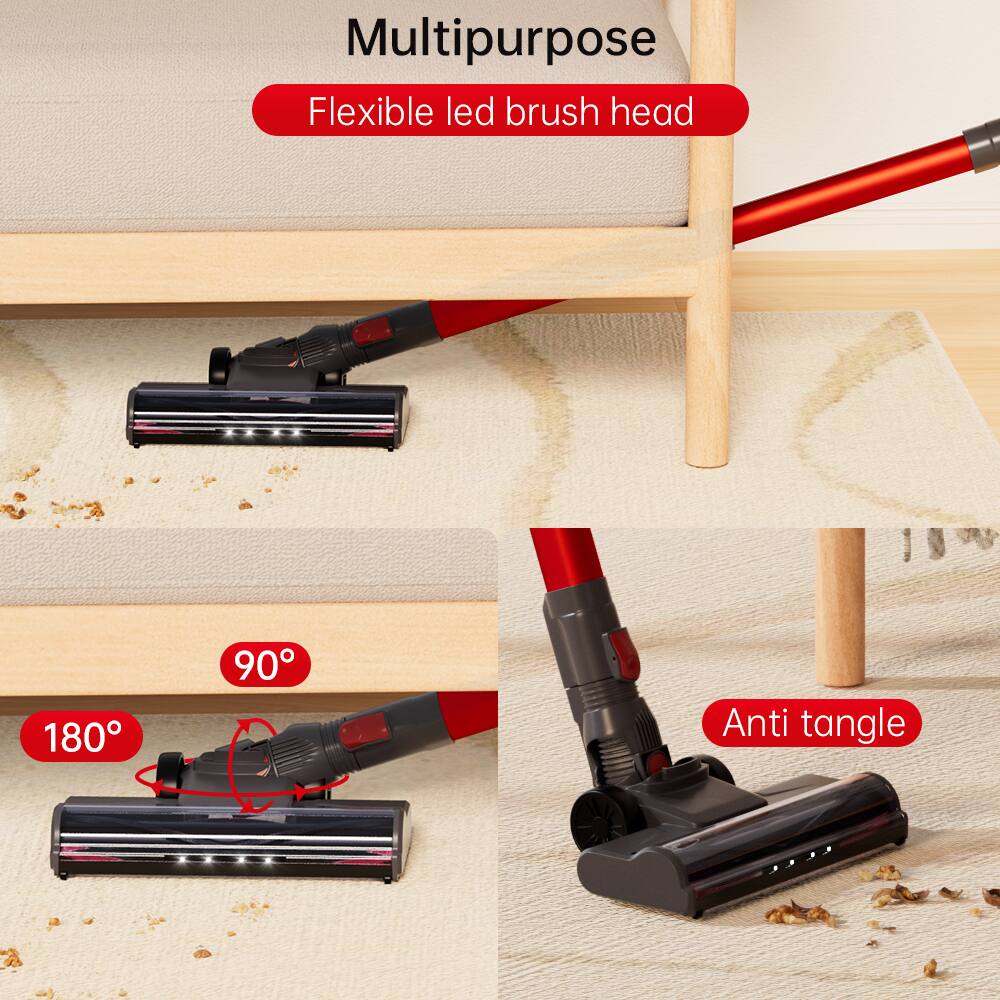 Multipurpose  
Flexible led brush head  

180°  
90°  

Anti tangle