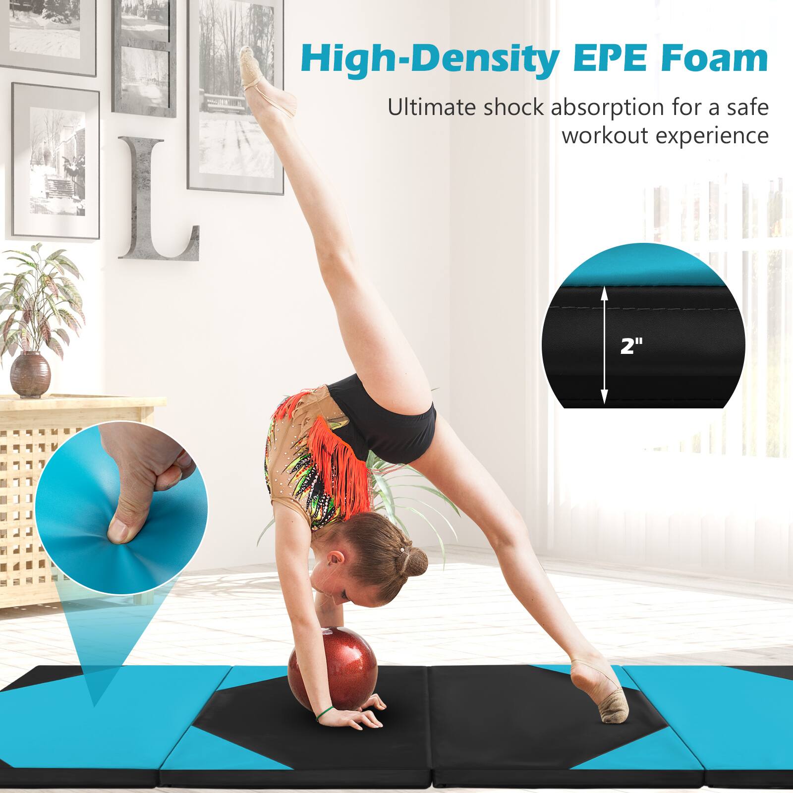 High-Density EPE Foam  
Ultimate shock absorption for a safe workout experience  

2"
