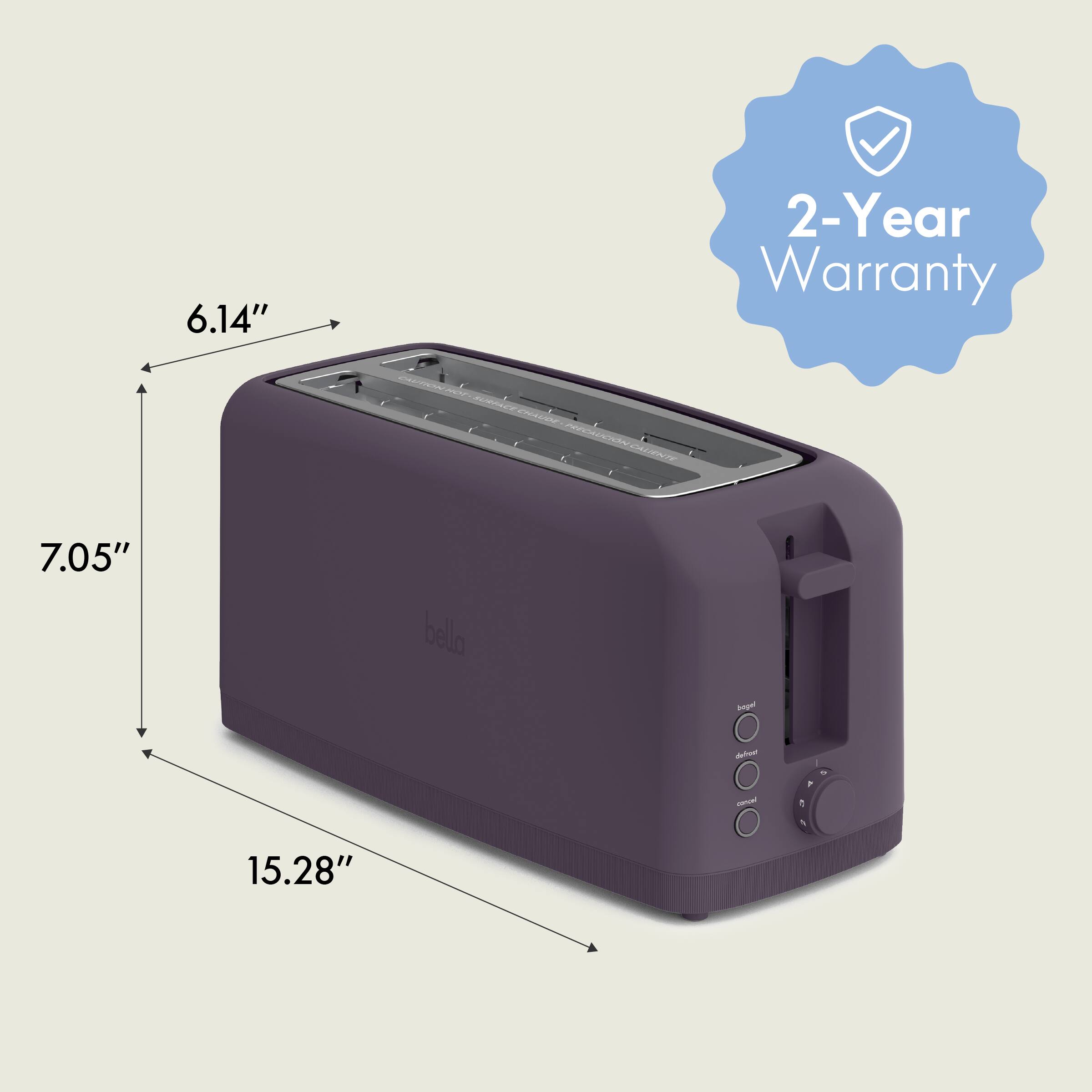 6.14", 7.05", 15.28", 2-Year Warranty, belloa