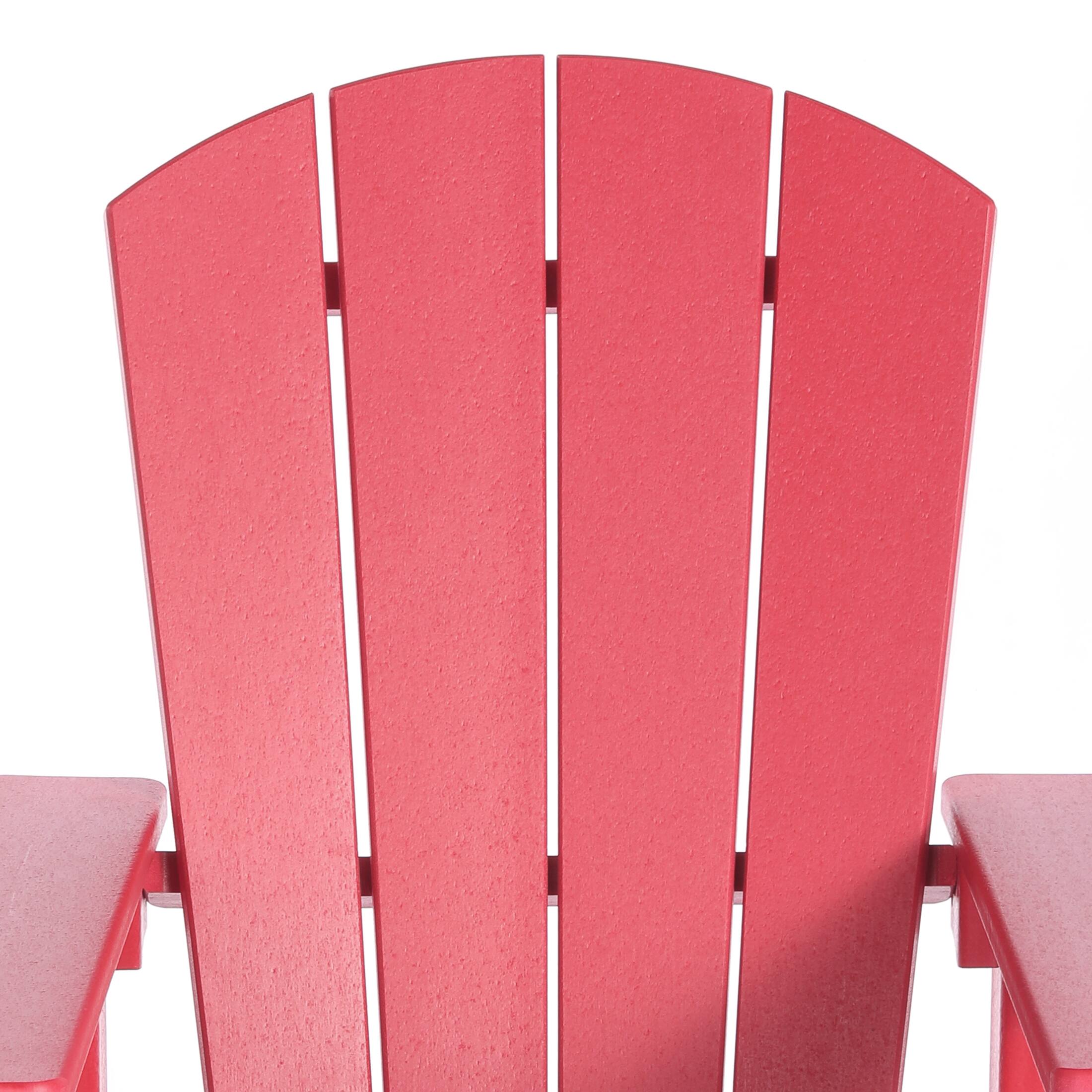 Alt View 3. WestinTrends - WestinTrends Malibu Kids Outdoor Adirondack Plastic Patio Chair (Set of 4) - Red.
