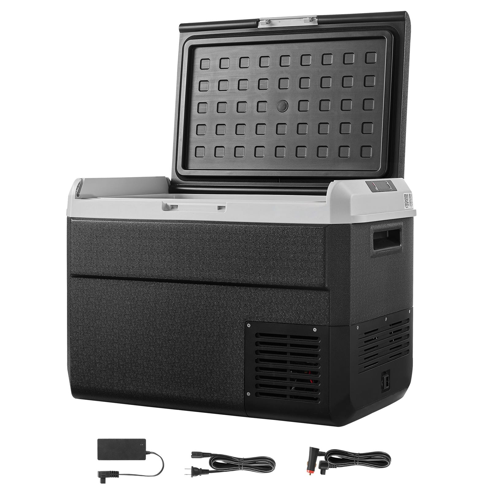 Front. VEVOR - 12 Volt Car Refrigerator, 52.8QT/50L Car Fridge, Portable Electric Cooler with -4℉~68℉ Adjustable Temperature - Black.