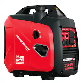POWERSMART - 2500W Super Quiet Portable Inverter Gas Generator – 5.5H Runtime, for Camping, RV & Home Outage - Red