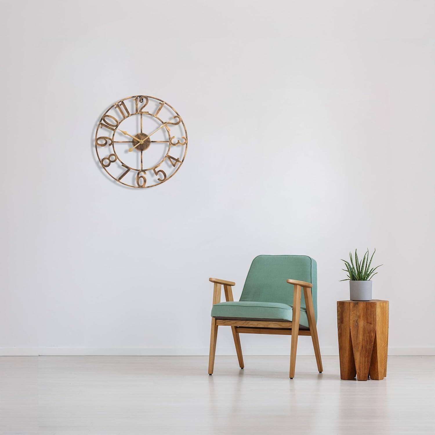 Left. Sorbus - Sorbus Large Wall Clock for Living Room Decor - Wall Clock for Kitchen - 16 inch-Battery Operated Analog Clock - Brown.