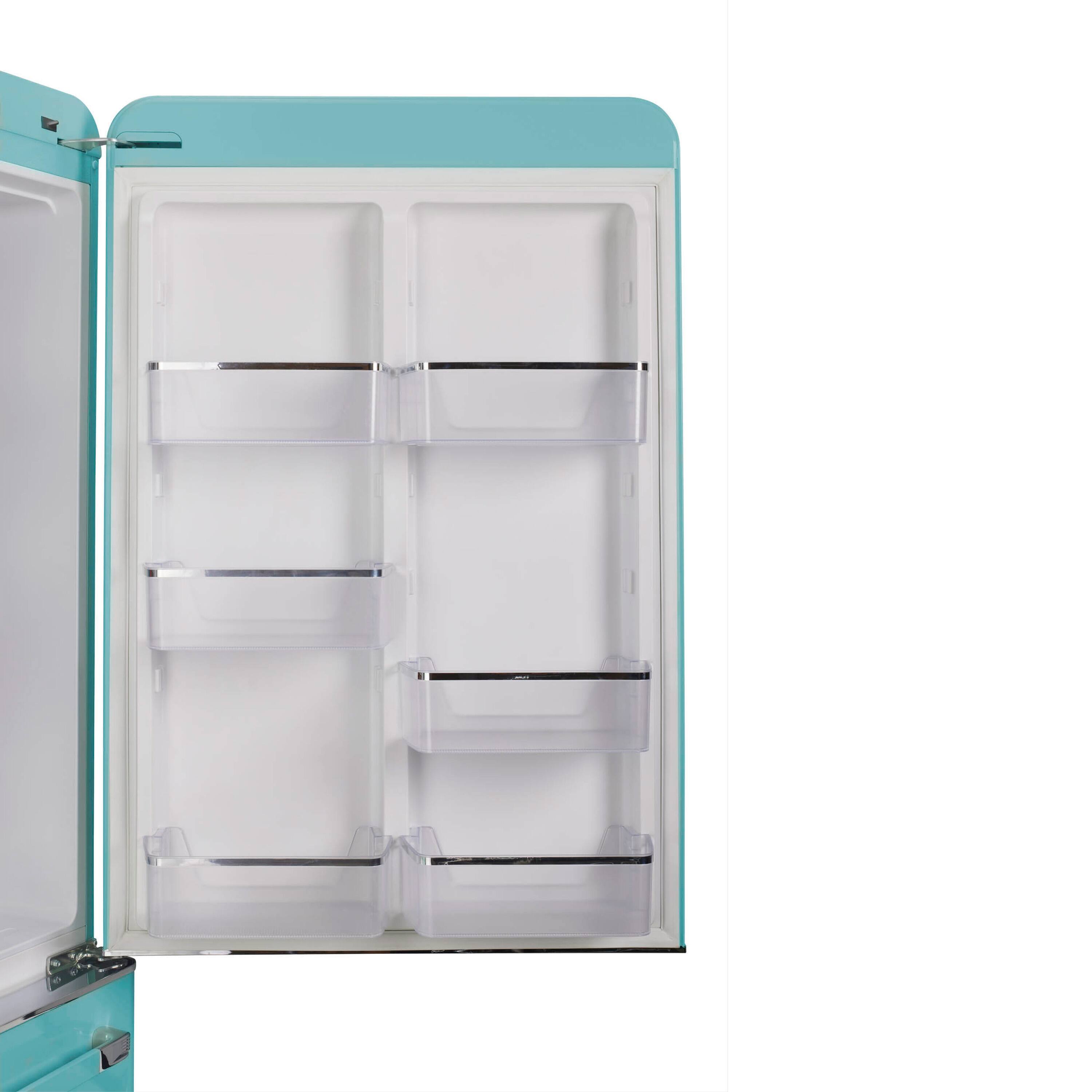 Alt View 3. Unique Appliances - 30 in. Wide Classic Retro 30 in 17.7 cu. ft. Frost Free Retro Bottom Freezer Refrigerator - Ocean Mist Turquoise.
