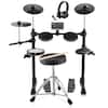 Front. VEVOR - 15 Drum Kits & 150 Sounds Electronic Drum Kit, USB MIDI Supported 6.5 in Quiet Mesh Snare Electric Drum Set - Black.