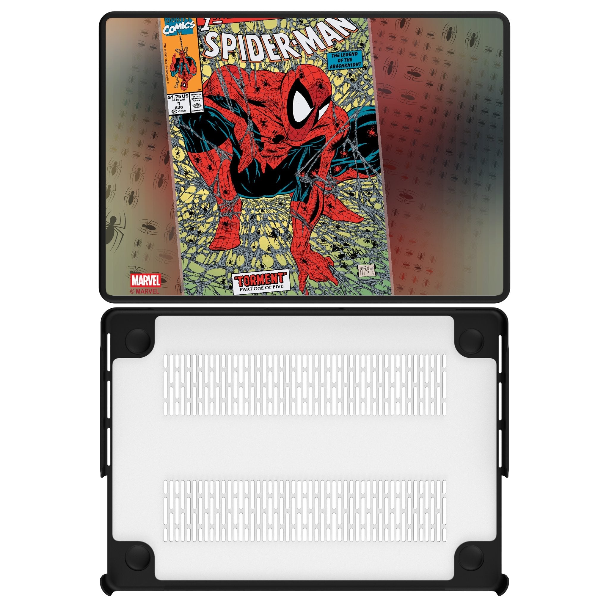 Sure, here is the corrected and grouped text from the image:

---

**SPIDER-MAN**  
**THE LEGEND OF THE RIGHT**

**TORMENT**  
**PART ONE OF FIVE**

**MARVEL**

**Comics**  
**$1.75**

**© MARVEL**

---