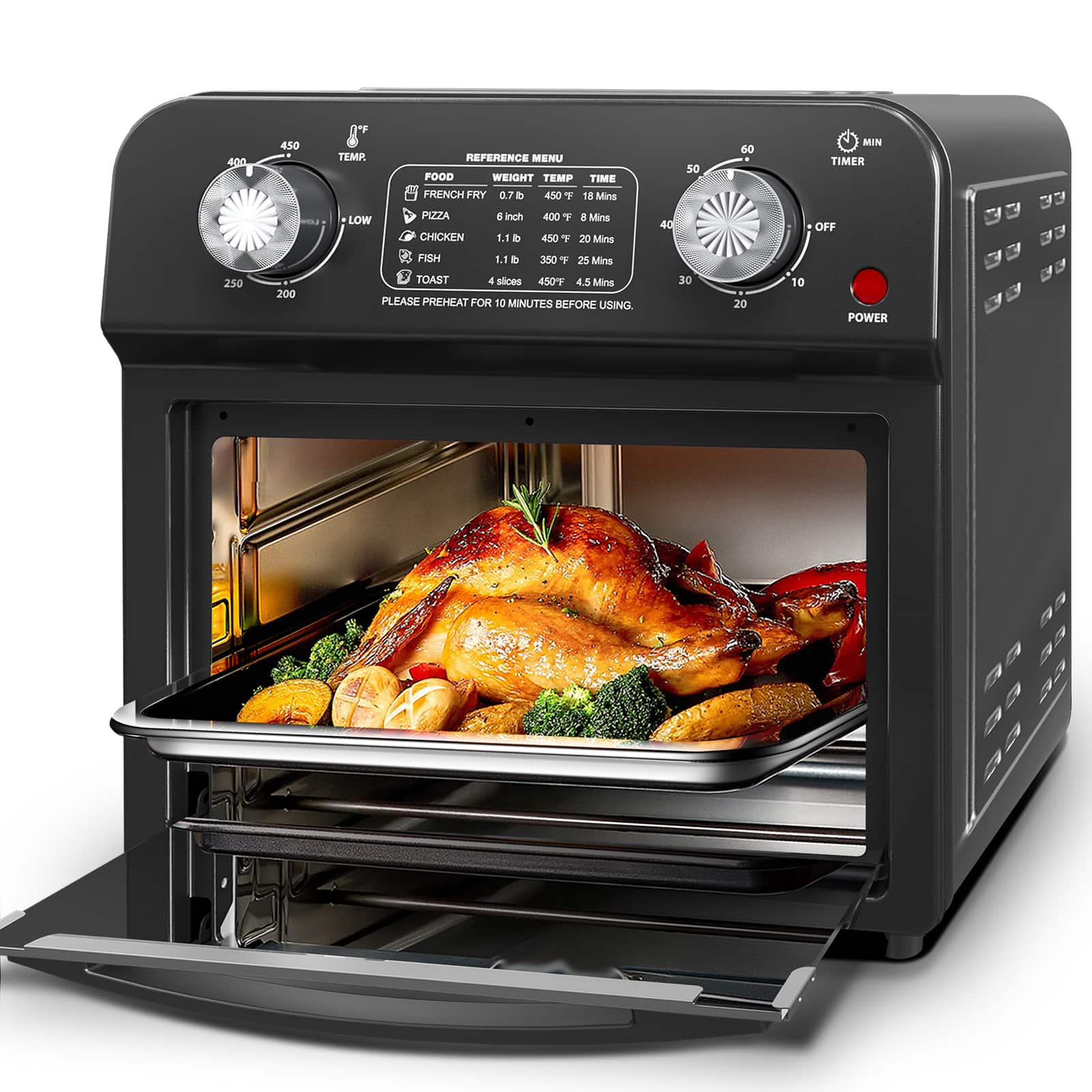 Dexmalle - Dexmalle-12.5 Quart 7-in-1 Convection Toaster Oven - Black